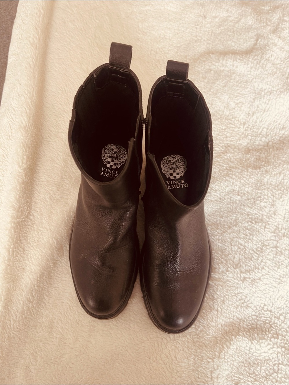 Vince Camuto Black Leather Ankle Booties